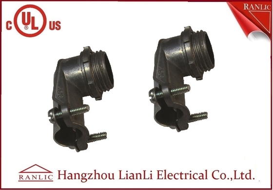 China Las colocaciones flexibles de acero del conducto exprimen 90 el conector del grado BX, no. E469552 del fichero de la UL proveedor