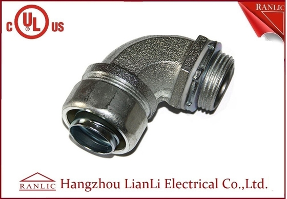 China UL del 1/2 la” enumeró la cerradura de acero hermética del hierro maleable que el conector flexible aislado galvanizó 90 grados proveedor